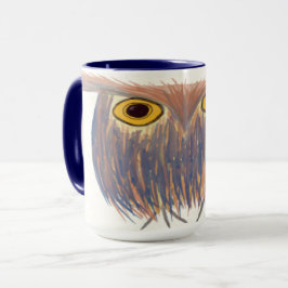 Farbenfrohe Owl Wasserfarbenmalerei Tasse