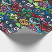 Farbenfrohe Owls lesen Niedliches nahtloses Muster Geschenkpapier (Ecke)