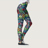 Farbenfrohe Owls lesen Niedliches nahtloses Muster Leggings (Rechts)