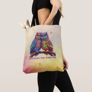 Farbenfrohe Owls-Love Birds-Valentinstag Geschenk- Tasche