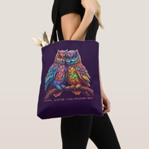Farbenfrohe Owls-Love Birds-Valentinstag Geschenk- Tasche