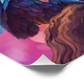 Farbenfrohe Owls-Love Birds-Valentinstag Poster (Ecke)