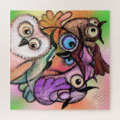 Farbenfrohe Owls Puzzle Fun Painting (Horizontal)
