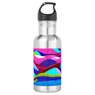 Farbenfrohe Ozeanberge Edelstahlflasche