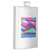 Farbenfrohe Ozeanberge Flachmann (Rechts)