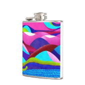 Farbenfrohe Ozeanberge Flachmann (Links)