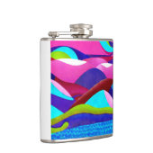 Farbenfrohe Ozeanberge Flachmann (Rechts)