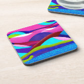 Farbenfrohe Ozeanberge Getränkeuntersetzer (Linke Seite)