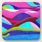 Farbenfrohe Ozeanberge Getränkeuntersetzer (Vorderseite)