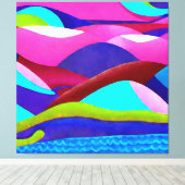 Farbenfrohe Ozeanberge Leinwanddruck (Insitu (Holzboden))