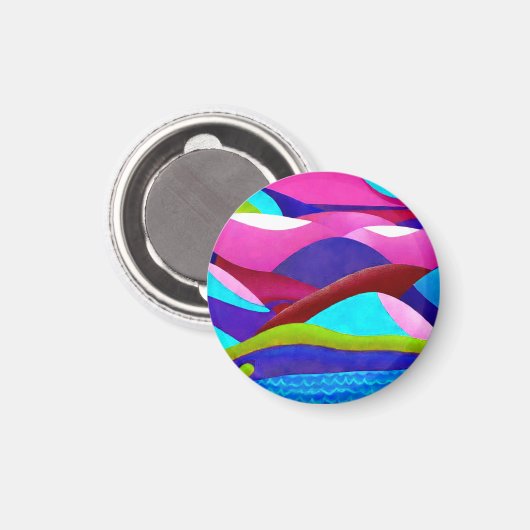 Farbenfrohe Ozeanberge Magnet (Vorderseite/Rückseite)