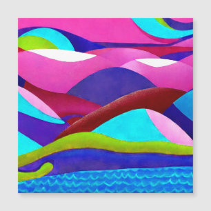 Farbenfrohe Ozeanberge Magnetkarte