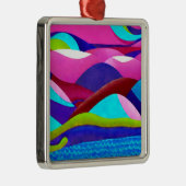 Farbenfrohe Ozeanberge Ornament Aus Metall (Rechts)