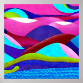 Farbenfrohe Ozeanberge Poster (Vorne)