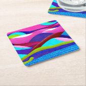 Farbenfrohe Ozeanberge Rechteckiger Pappuntersetzer (angewinkelt)