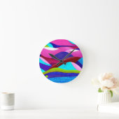 Farbenfrohe Ozeanberge Runde Wanduhr (Zuhause)