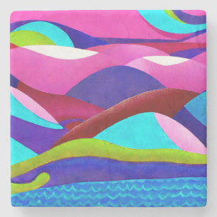 Farbenfrohe Ozeanberge Steinuntersetzer