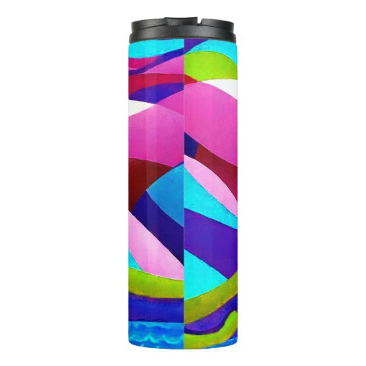 Farbenfrohe Ozeanberge Thermosbecher (Rückseite)