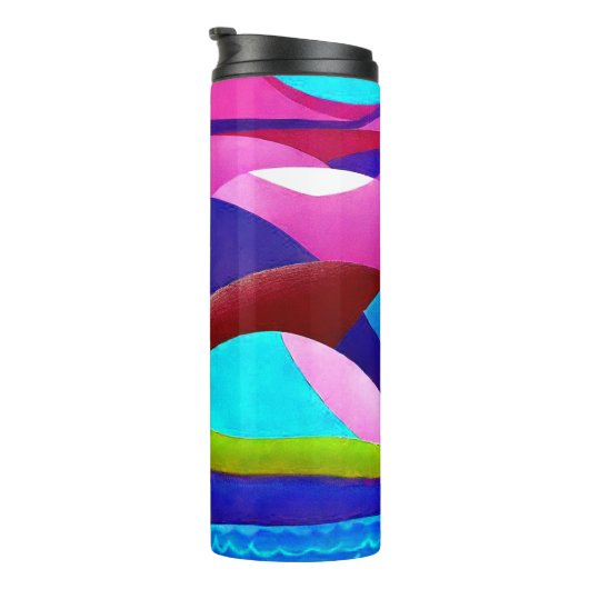 Farbenfrohe Ozeanberge Thermosbecher (Nach rechts gedreht)