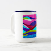 Farbenfrohe Ozeanberge Zweifarbige Tasse (Vorderseite Links)