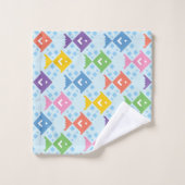 Farbenfrohe Ozeanfische Badhandtuch Set (Waschlappen)