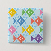 Farbenfrohe Ozeanfische Button (Vorderseite)