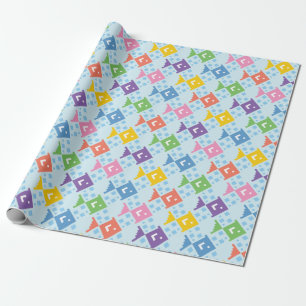 Farbenfrohe Ozeanfische Geschenkpapier