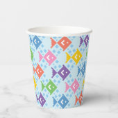 Farbenfrohe Ozeanfische Pappbecher (Rückseite)