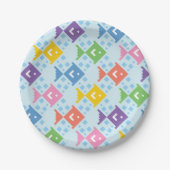 Farbenfrohe Ozeanfische Pappteller (Vorderseite)