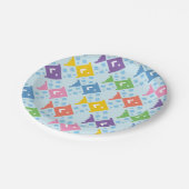 Farbenfrohe Ozeanfische Pappteller (Schrägansicht)