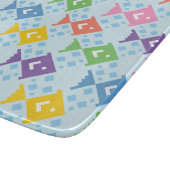 Farbenfrohe Ozeanfische Schneidebrett (Ecke)