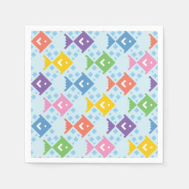 Farbenfrohe Ozeanfische Serviette