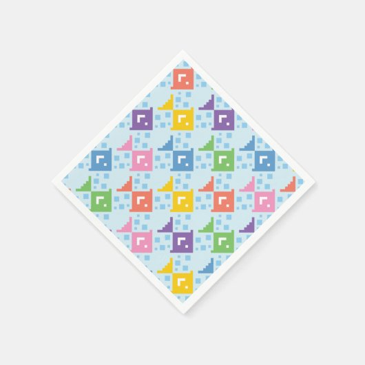 Farbenfrohe Ozeanfische Serviette (Ecke)