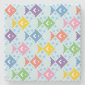 Farbenfrohe Ozeanfische Steinuntersetzer (Vorderseite)