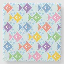 Farbenfrohe Ozeanfische Steinuntersetzer