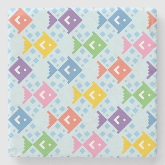 Farbenfrohe Ozeanfische Steinuntersetzer (Vorderseite)