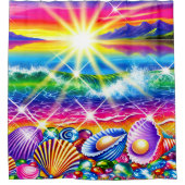 Farbenfrohe Ozeanszene Duschvorhang (Vorderseite)