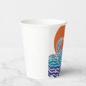 Farbenfrohe Ozeanwellen mit schönem Sonnenuntergan Pappbecher (Rechts)