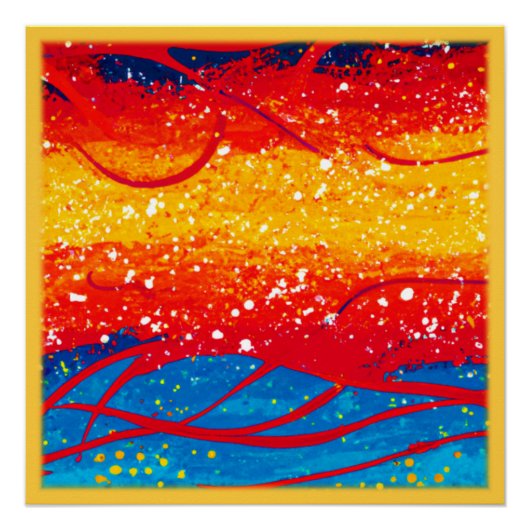 Farbenfrohe Ozeanwellen Muster. Jetzt kaufen Poster (Vorderseite)