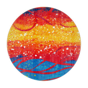 Farbenfrohe Ozeanwellen Muster. Jetzt kaufen Schneidebrett