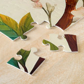 Farbenfrohe Paare von Vögeln, die mitten im lebend Puzzle (Seite)