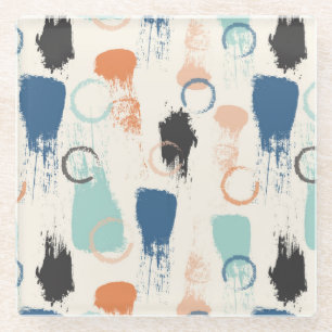 Farbenfrohe Paint Blotches und Splats Glasuntersetzer