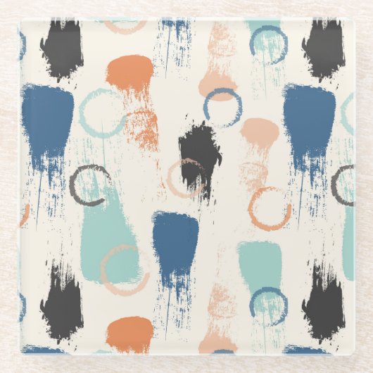 Farbenfrohe Paint Blotches und Splats Glasuntersetzer (Vorderseite)
