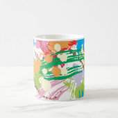 Farbenfrohe Paint Blotches und Splats Kaffeetasse (Mittel)