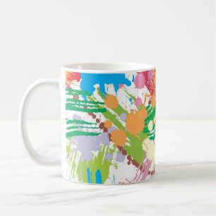 Farbenfrohe Paint Blotches und Splats Kaffeetasse