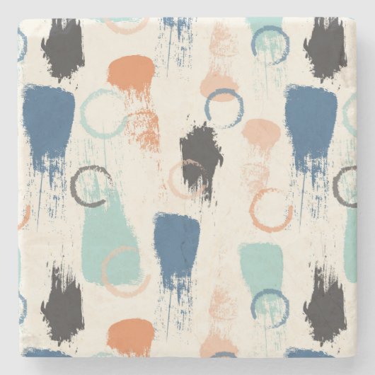 Farbenfrohe Paint Blotches und Splats Steinuntersetzer (Vorderseite)