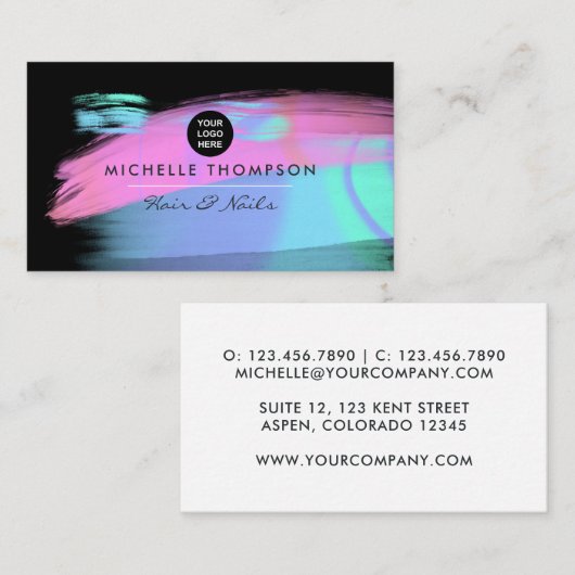 Farbenfrohe Paint Business Card wirbeln Visitenkarte (Vorne/Hinten)