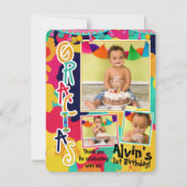 Farbenfrohe Paint Fiesta Gracias Vielen Dank Foto Einladung (Vorderseite)