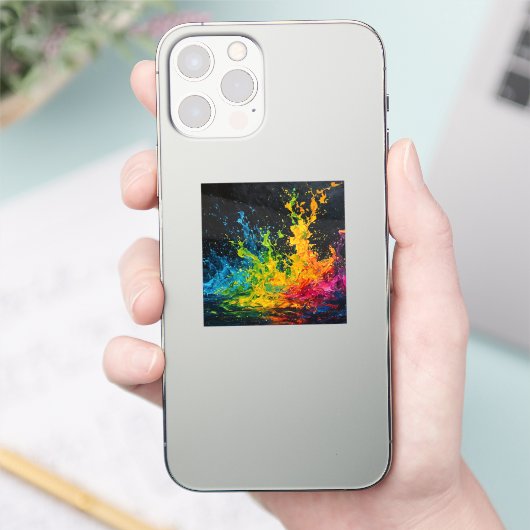 Farbenfrohe Paint Splash Aufkleber (Telefon)