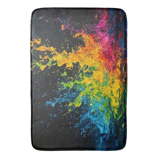 Farbenfrohe Paint Splash Badematte (Vorderseite Vertikal)